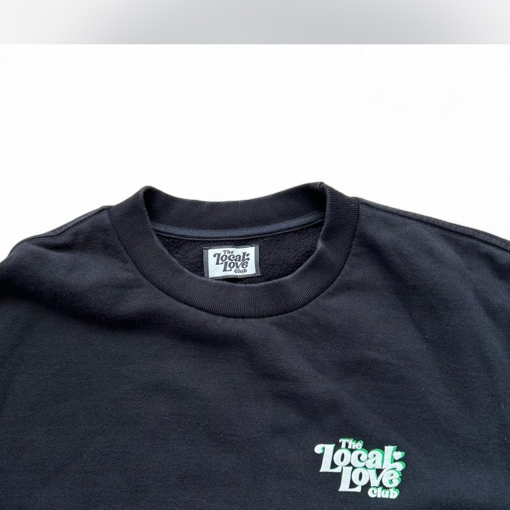 Local Love Club | Black 100% Cotton Crewneck Sweater Men's Medium - Picture 3 of 8
